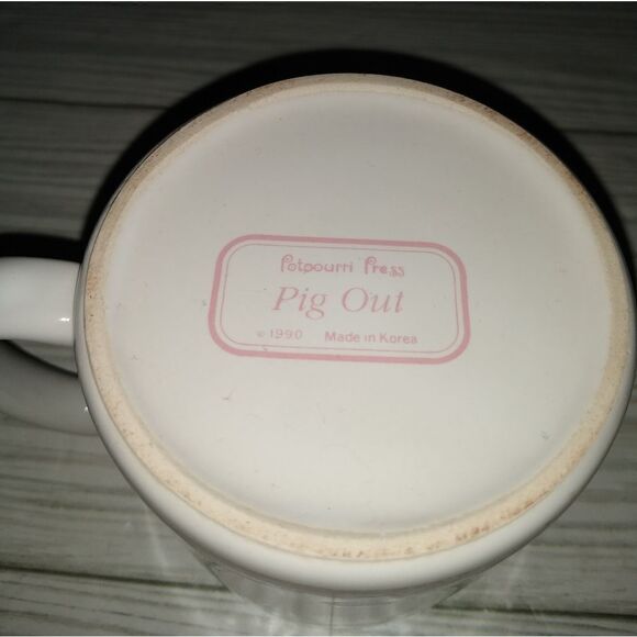 Potpourri Press Vintage Pig Out Coffee Tea Mug 1990 Korea Piggy Love Print - Picture 6 of 10